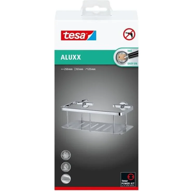 Tesa Duschablage Aluxx Aluminium verchromt inkl. Klebelösung – Bild 2