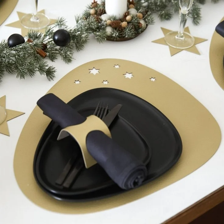LIND DNA Platzset Lind DNA Tischset Curve Star L Hippo gold 37x44cm – Bild 2