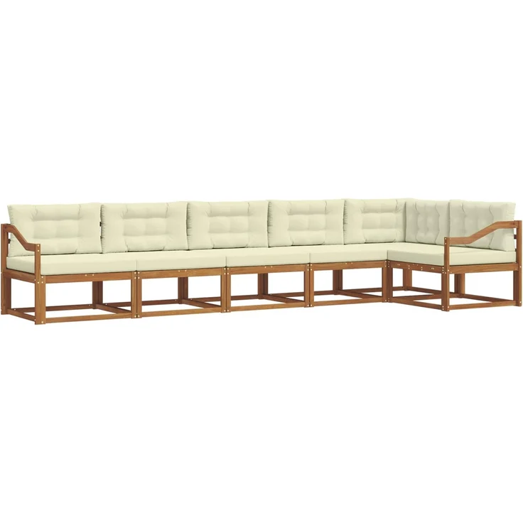 vidaXL Outdoor-Sofagarnitur 6 stk. 6-Sitzer Natur und Creme 3367663 – Bild 2