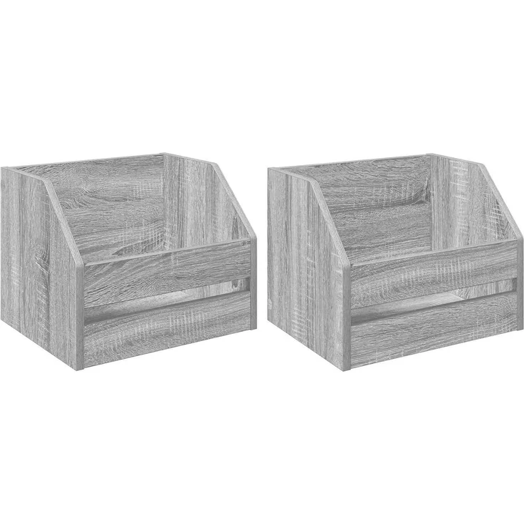 vidaXL Vinyl Album Box 2 Stk. Sonoma-Grau 38 x 30 x 29 cm 8012821 – Bild 2