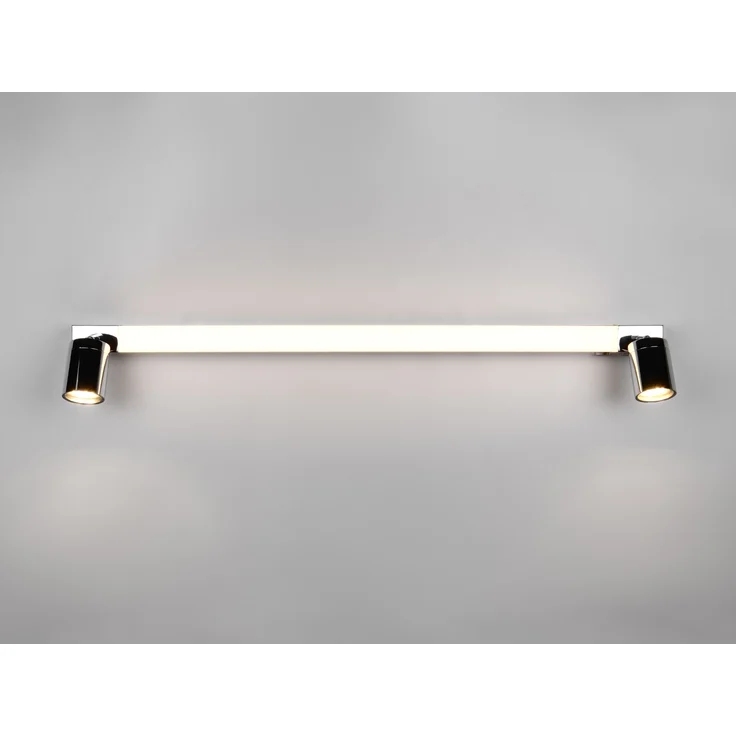 LED Bad Spiegelleuchte mit 2 Strahlern & Schalter, Chrom Breite 90cm – Bild 10