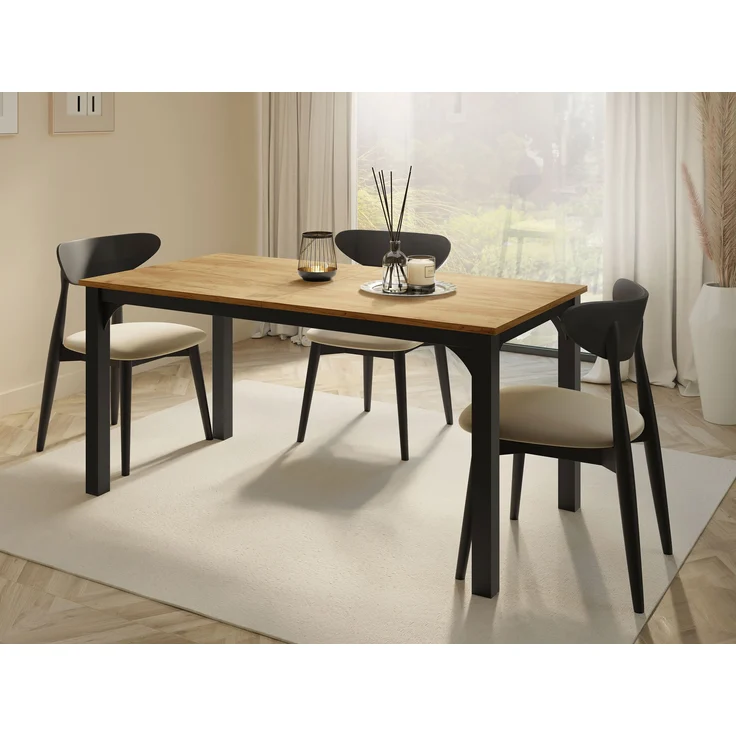 Esstisch Fagab 160 (Farbe: Schwarz / Eiche Craft Gold) – Bild 2