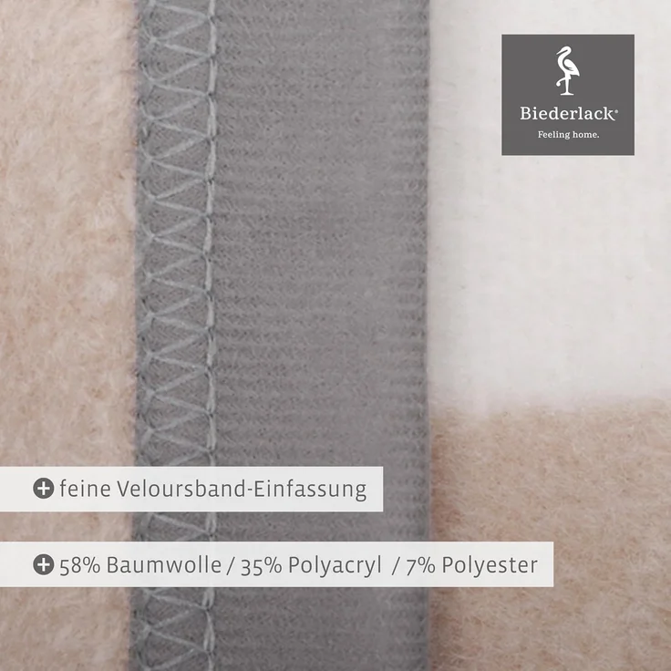 Wohndecke Squares grau, karierte Sofadecke in 150x200, Decke aus Baumwoll-Mix, Biederlack, Made in Germany – Bild 4