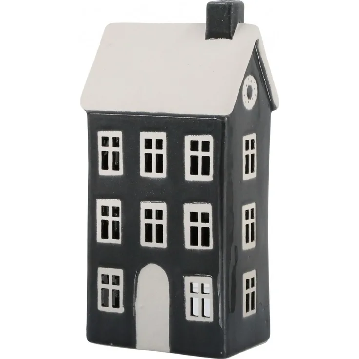 Chic Antique - Lichterhaus Teelichthaus Windlicht H25cm Schwarz Keramik 39115425