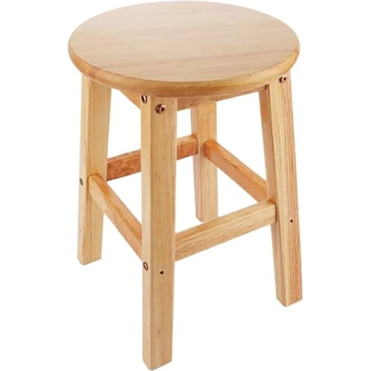 ASelected 45 cm Hocker Holz, Holzhocker, Gästehocker Für Das Wohnzimmer Korridor Höhe (Rund) – Bild 1