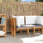 vidaXL Garten-Ecksofa, mit Kissen, Massivholz Akazie, 65 x 65 x 65 cm