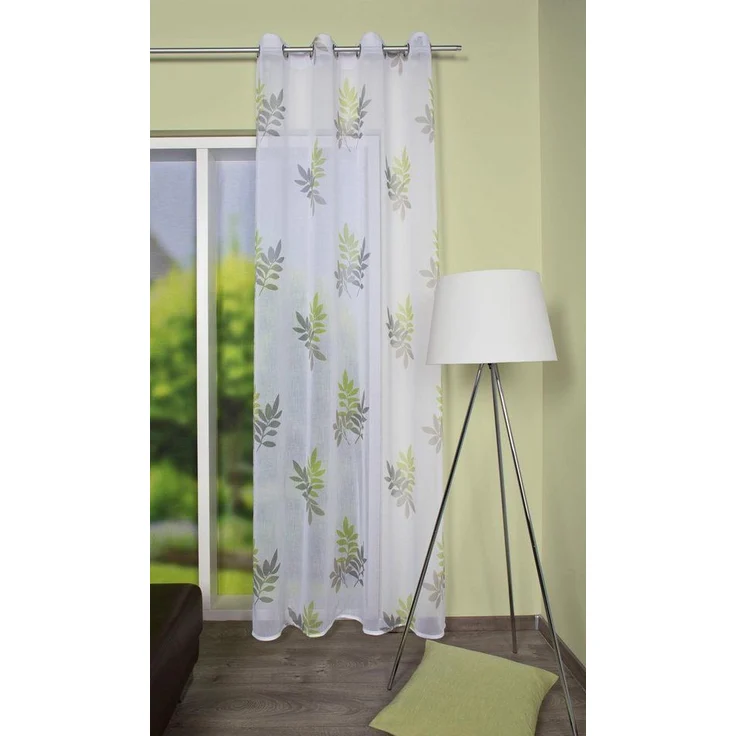 HOME WOHNIDEEN Gardine BAMBOU (1 St), Ösen, transparent, HxB: 245x140, ÖSENSCHAL DRUCK BLÄTTER – Bild 5