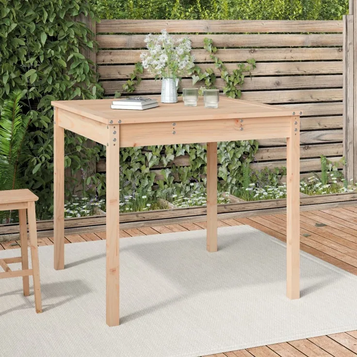 Gartentisch, Balkontisch, Esstisch 82,5 x 82,5 x 76 cm Massivholz Kiefer