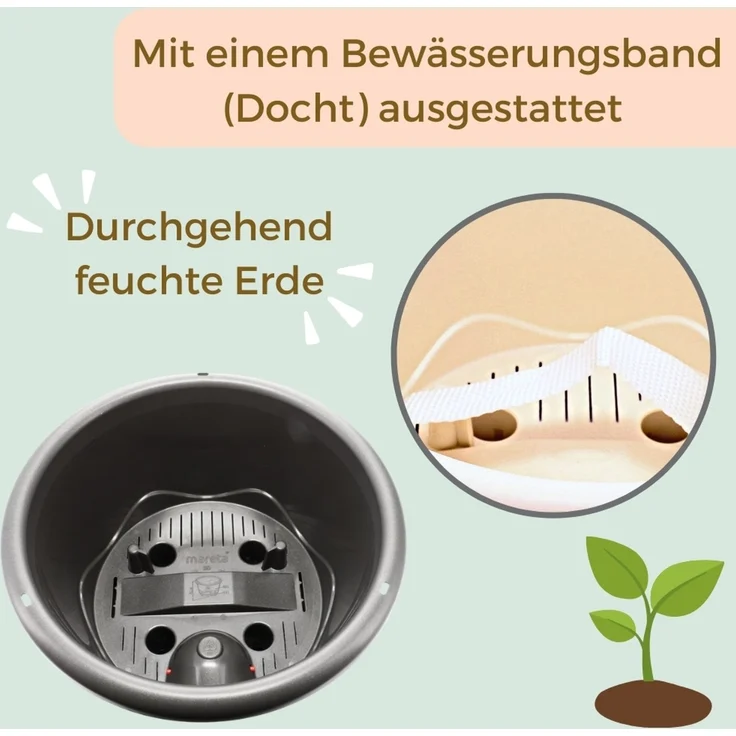 GarPet Blumentopf 2er Set Blumentopf Hängeampel Blumenampel inkl. Kette 30 cm anthrazit – Bild 7