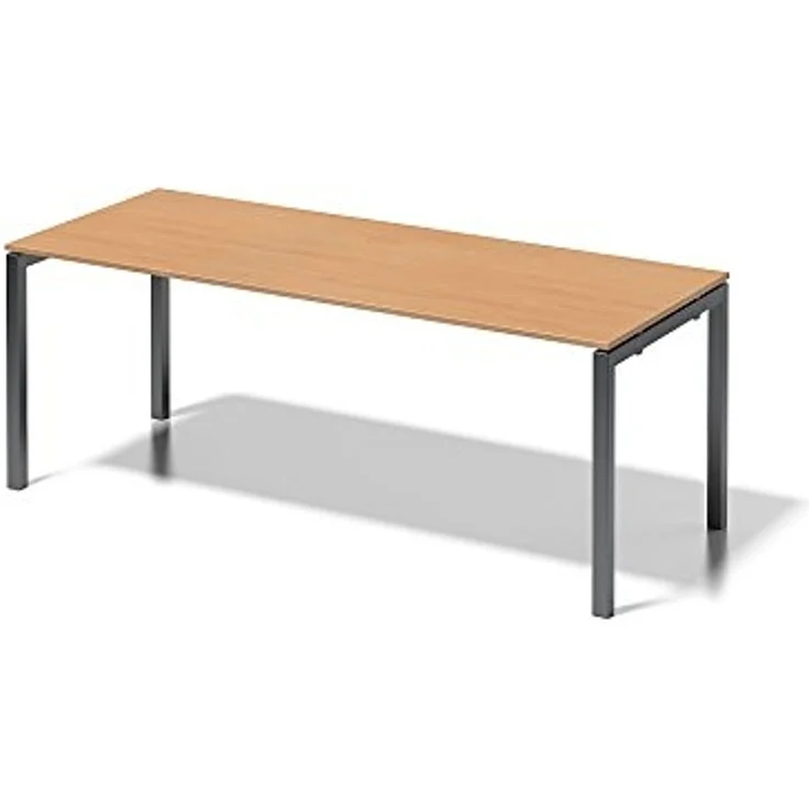BISLEY Cito Schreibtisch, 740 mm höhenfixes U-Gestell, Metall, Bc334 Dekor Buche, Gestell Anthrazitgrau, 80 x 200 x 85 cm – Bild 1