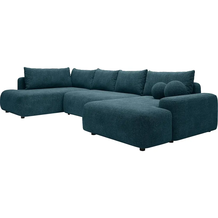 Vente-unique - DAVISO Sofa Stoff Blau - B 204 cm x H 87 cm x L 360 cm – Bild 3