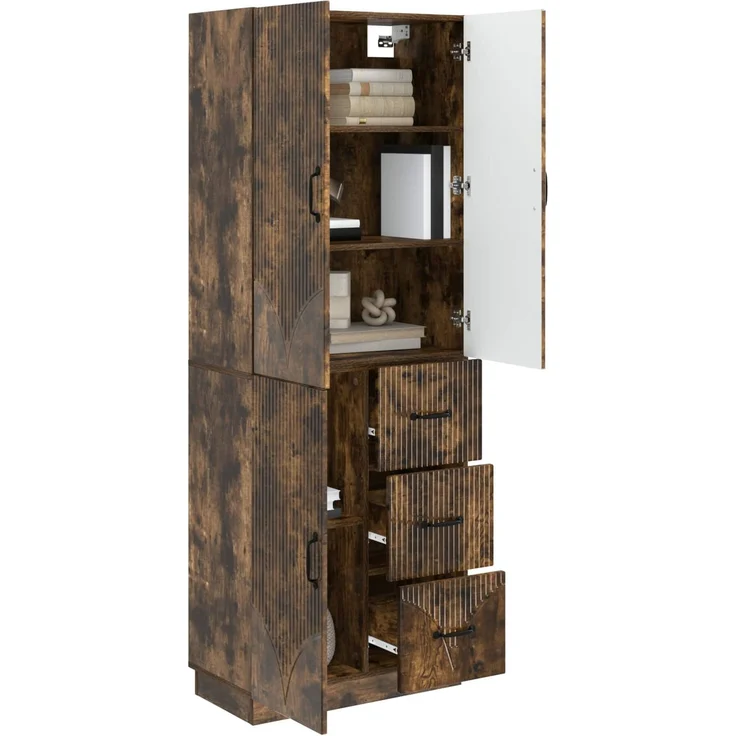 vidaXL Schrankset 2 pcs Geräucherte Eiche Holzwerkstoff 3416822 – Bild 2