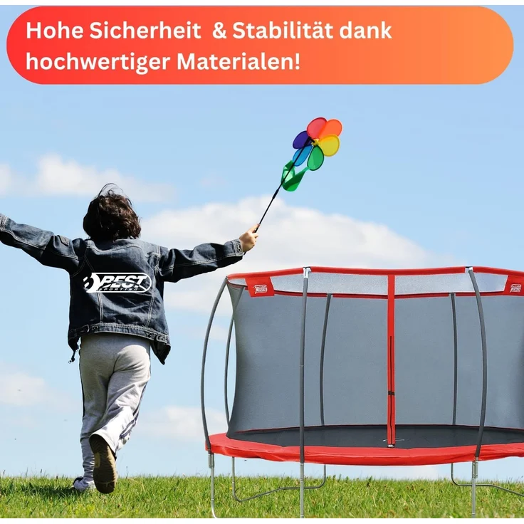 Best Sporting Gartentrampolin 57142 Superstar Red, Ø 426 cm, mit Netz – Bild 6