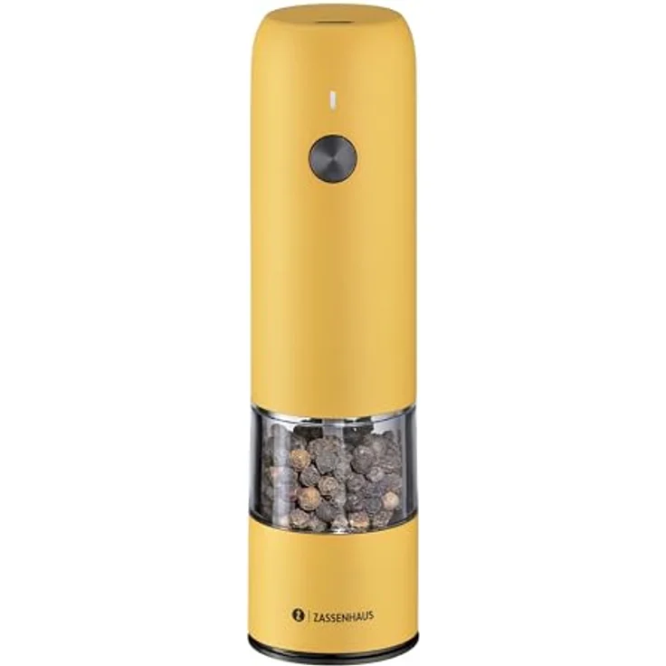 Pfeffermühle Salz- Gewürzmühle USB elektrisch 14cm ZASSENHAUS Köln gelb 033175 – Bild 2