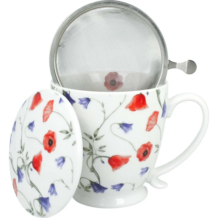 DUO Becher ANGELA mit Fuß, 500 ml, inkl. Deckel und Teesieb, New Bone China Porzellan – Bild 2
