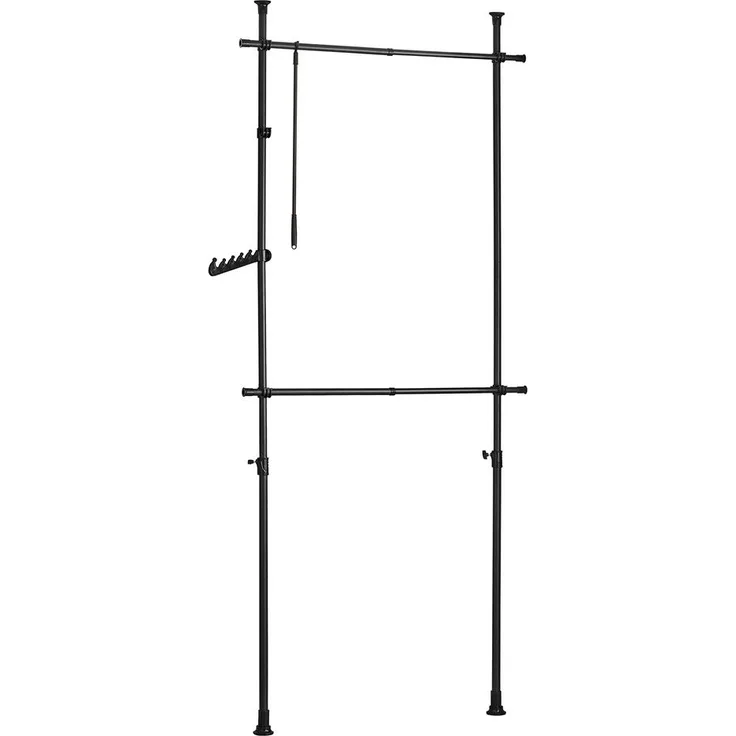 SoBuy FRG109-SCH Garderobenständer, Metall, Pulverbeschichtung, Schwarz, 62 x 200 x 85 cm