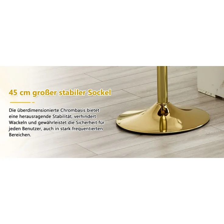 2er Set Barhocker mit Lehne Höhenverstellbar, 360° Drehbar Barstuhl mit großem Sockel & Fußstütze, Moderner Küchenhocker für Bar Küche Theke (Nur Stühle)--Weiß--110x45x49.7cm--YOUDENOVA – Bild 9
