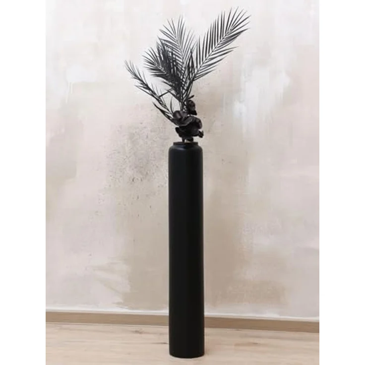 VIVANNO Bodenvase DIRETO 80, Fiberglas in Schwarz Matt, ideal für Pampasgras und Trockenblumen, standfest und leicht – Bild 3