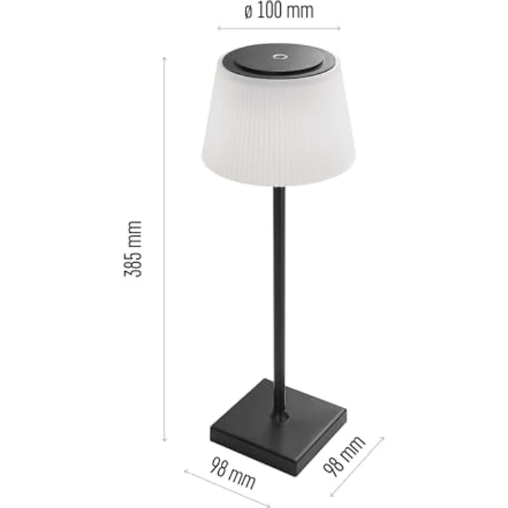 EMOS Akku-Schreibtischlampe KATIE, 4W wasserdicht, kabellos, dimmbar, Farbwechsel, 250lm, USB-Aufladung, schwarz, Z7630B – Bild 2