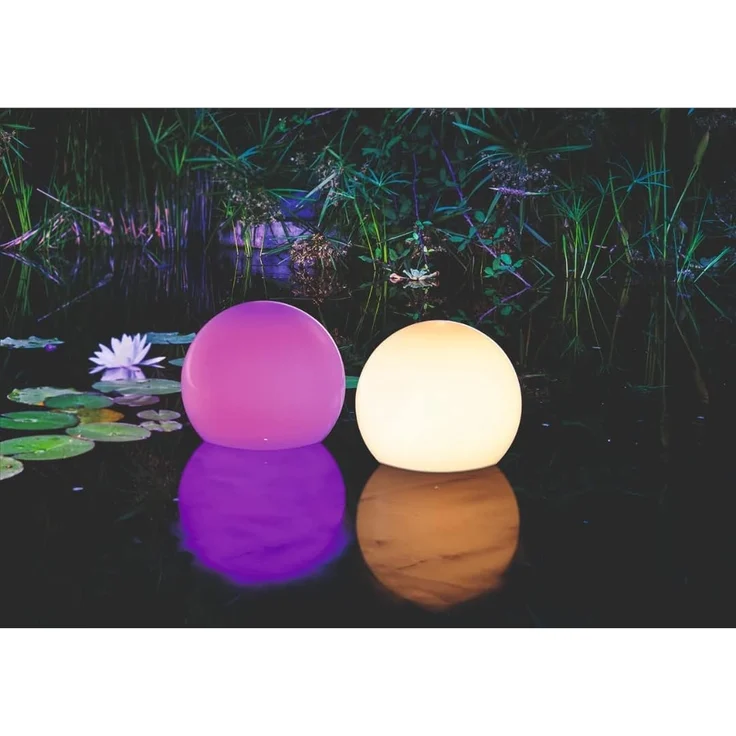 Solar Leuchtkugelset multicolor, 2er Set, schwimmend, Akku, Fernbedienung, mehrere Funktionen, runde schwimmfähige Lichtkugel, Gartenkugel, Solarkugel, 8 Lichtfarben, wetterfest, outdoor 102130 – Bild 5