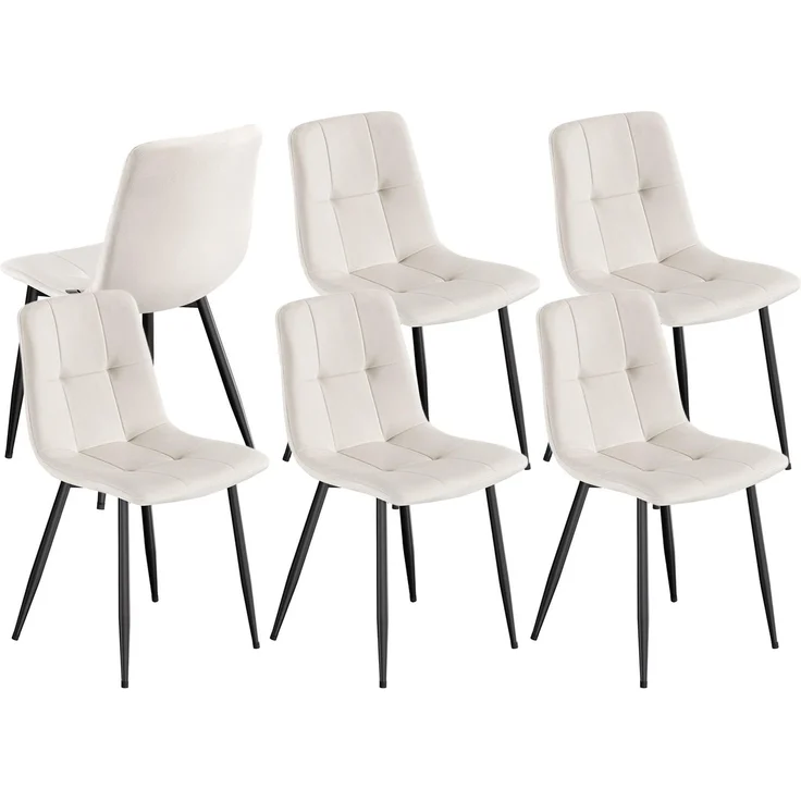 VASAGLE Esszimmerstühle Samt,KDC080LH01-01 | Schreibtischstuhl, Schminktischstuhl, Esszimmermöbel, Cappuccinobeige, TYRA KOLLEKTION