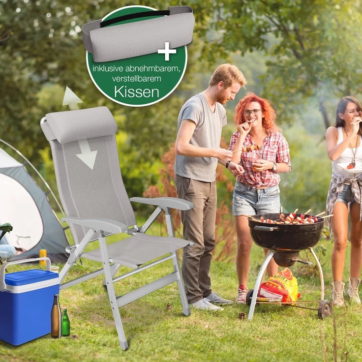 aktivshop Gartenstuhl mit Liegefunktion bis 110kg, Sonnenliege, Gartenliege, 59 × 117 × 80 cm – Bild 4