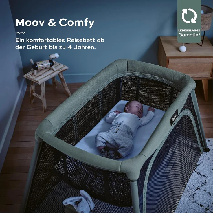 Babymoov Moov & Comfy 3-in-1 Reisebett für Babys und Kleinkinder - bis 20kg, mit zwei Ebenen, Beistellbett für Neugeborene – Bild 2