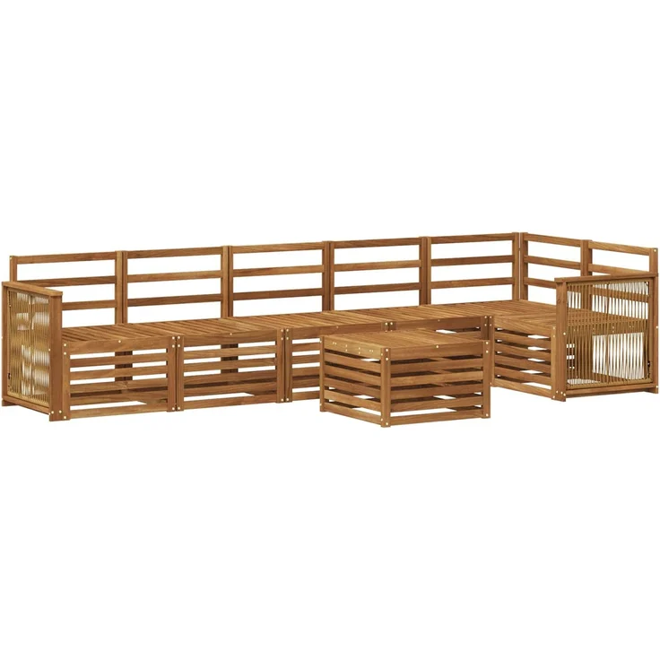 vidaXL Outdoor-Sofagarnitur 7 stk. 6-Sitzer Natur Massivholz Akazie 3384445 – Bild 2