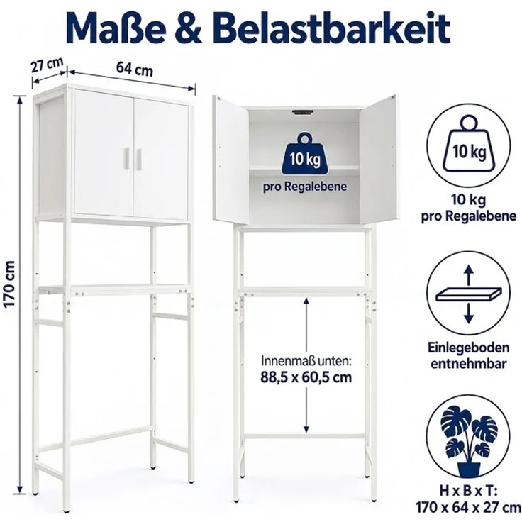 Relaxdays Waschmaschinenschrank 2 Schrankfächer – Bild 4