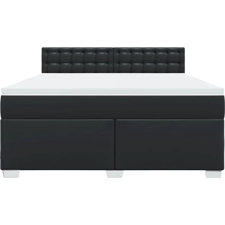 vidaXL Boxspringbett mit Matratze Schwarz 180x200 cm Kunstleder 3288432 – Bild 6