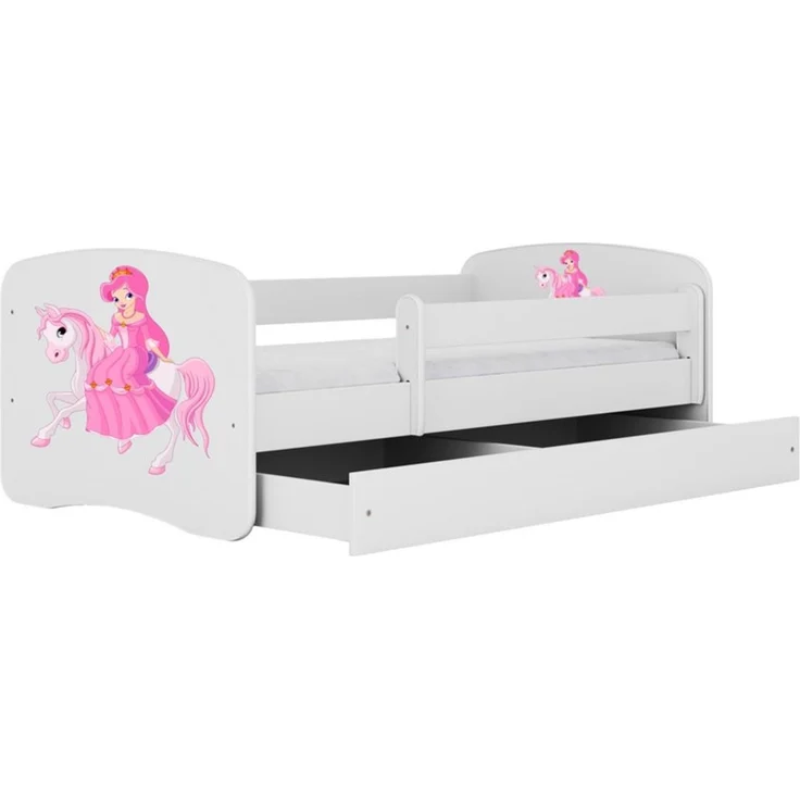 Raumhirsch Furniture Kinderbett 70x140, 80x160, 80x180 cm - Komplettset mit Matratze & Schublade (Bett für Mädchen, Einzelbett Kinder 2–12, mit Rausfallschutz & Lattenrost), verschiedene Farben & Designs – Bild 2