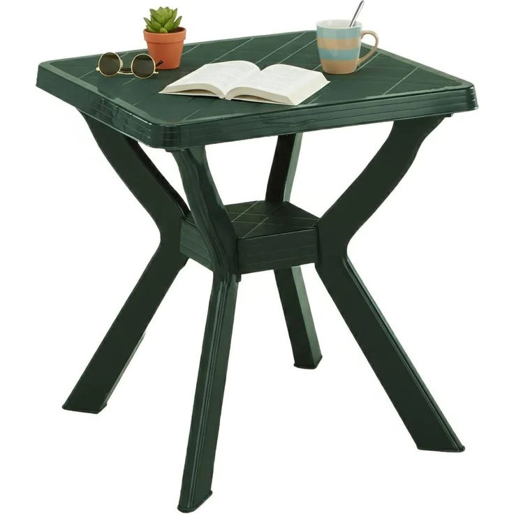 Dmora - Quadratischer Gartentisch, Made in Italy, 70x70x72 cm, Farbe Grün