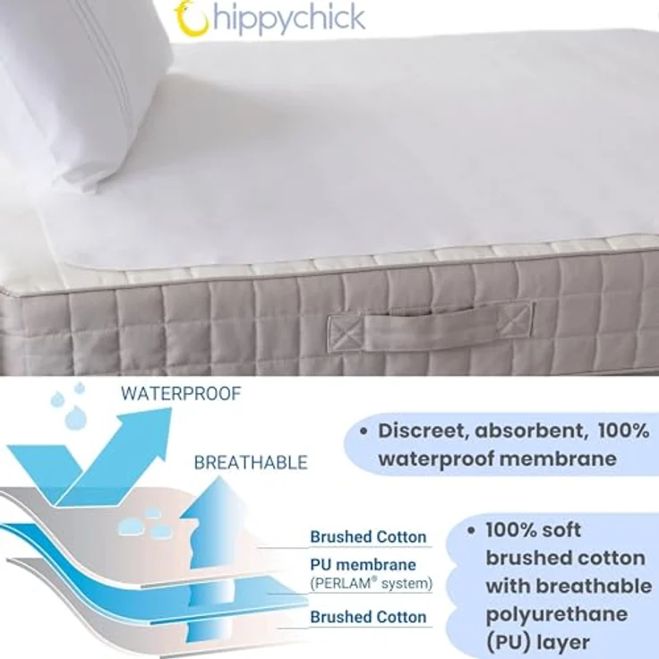HIPPYCHICK Bett-Schutz 75x50 mit Aufhänger - Flat SheetKinderwagen 75x50 cm – Bild 11