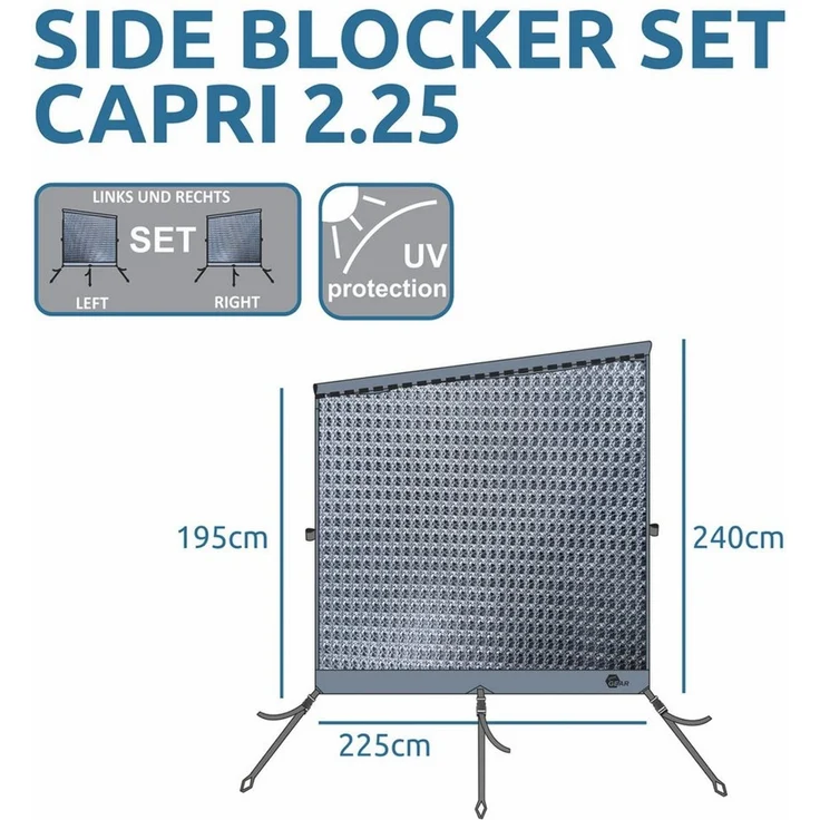 yourGEAR Sonnensegel your GEAR Capri Side Blocker Set - 2x winddurchlässige Seitenwand – Bild 2