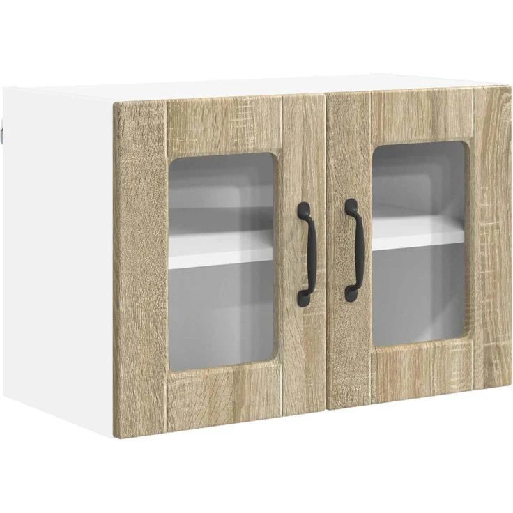 vidaXL Wandglas-Schrank PORTO Sonoma-Eiche 60 x 31 x 40 cm 885319 – Bild 2