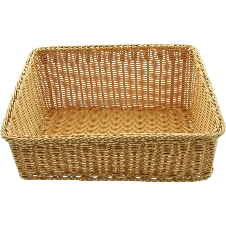 Dekoleidenschaft Regalkorb Auslagekorb aus Polyrattan, Schrankkorb, Aufbewahrungskorb, Brotkorb, Flechtkorb, Buffetkorb abwaschbar, Obstkorb, Servierkorb, Verkaufskorb – Bild 2