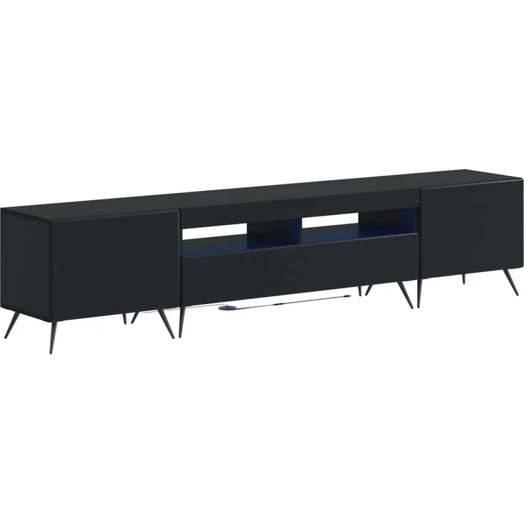 vidaXL LED-TV-Schrank BREDA 3 stk. Schwarz Holzwerkstoff 3416918 – Bild 2