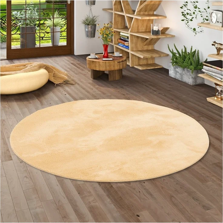 Pergamon Fellteppich Fellteppich Super Soft Pearl Rund, Rund, Höhe: 19 mm – Bild 1