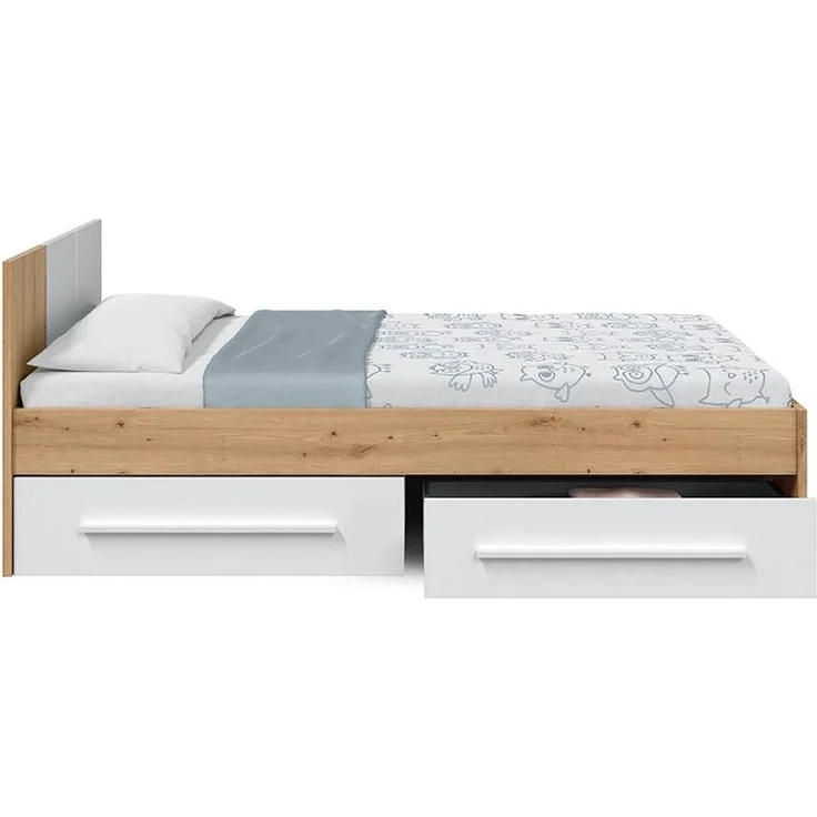 Jugendzimmer-Set >NOA< in Nodi-Eiche/Artik-Weiß - 196x77x92 (BxHxT) – Bild 4
