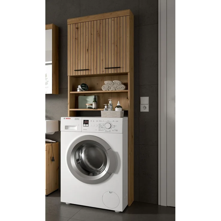 Waschmaschinenumbauschrank >Scout< in Artisan Eiche Dekor - 63x191x24cm (BxHxT) – Bild 6