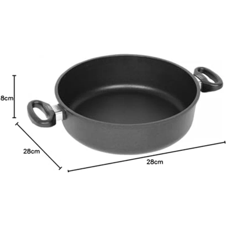 AMT 828 Schmortopf Aluminumguss 28 cm Ø, Höhe 8 cm – Bild 3