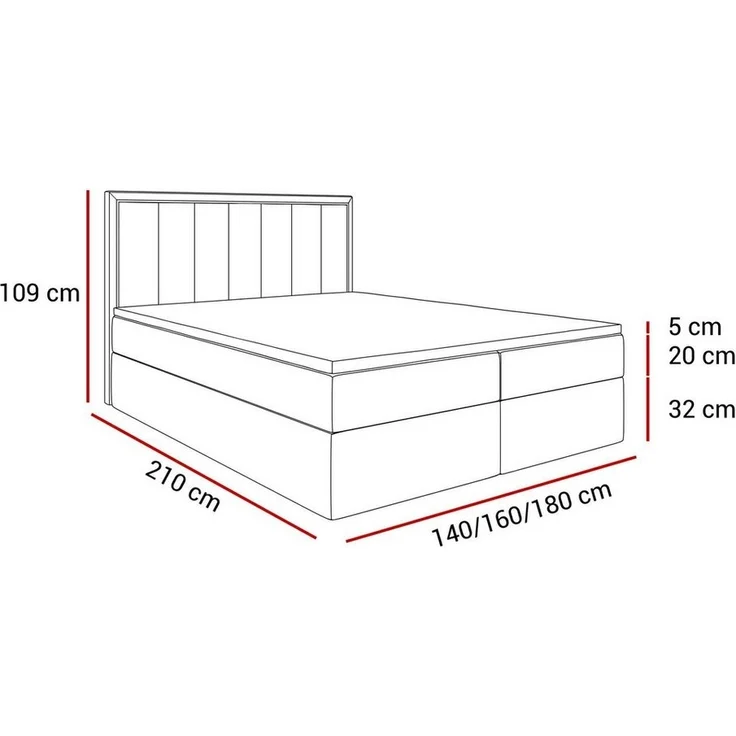 Lookway Boxspringbett AURELIA mit Bettkästen und Topper, mit Bettkasten und Topper – Bild 3