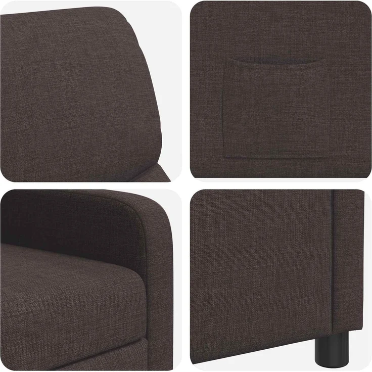 vidaXL Liegesessel Dunkelbraun Polyester 42034821 – Bild 6