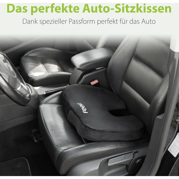 feela Sitzkissen Orthopädisches Auto-Sitzkissen – entlastet Rücken & Steißbein, Mehr Komfort auf langen Fahrten – fördert Haltung & entspanntes Sitzen – Bild 6