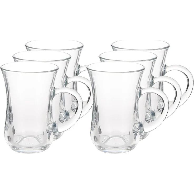 Pasabahce Gläser-Set Keyif Teegläser Set, 6-tlg, Glas, 6er Set mit Henkel, klassisch geformt, 145 ml, spülmaschinenfest – Bild 7