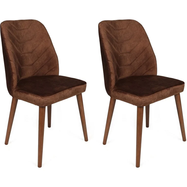 Skye Decor 'Dallas-556 V2' Stuhlset (2-teilig), Braun / Walnuss, 50 x 90 x 49 cm – Bild 1
