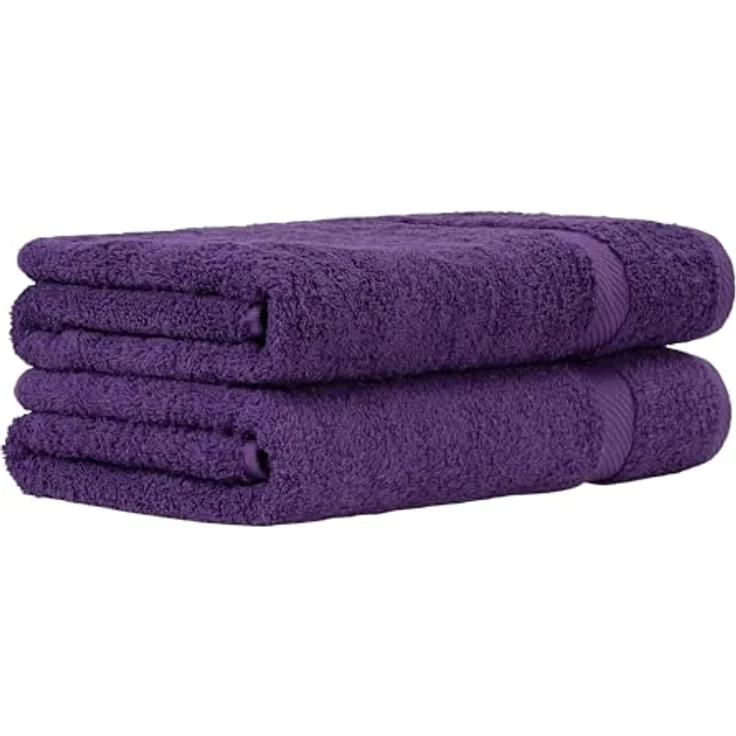 Luckytowel Duschtuch Set 70x140 cm, Oeko-TEX Badetücher aus 100% Baumwolle, 600 g/m², flauschig & saugstark, 2er Pack Lila – Bild 1