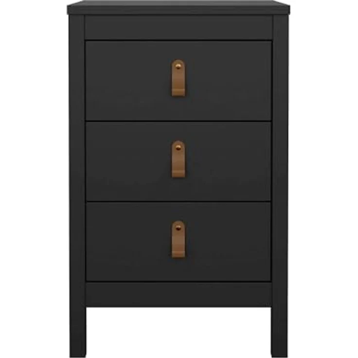 Dmora - Nachttisch Mirabelle, Niedrige Kommode, Tisch, Multifunktionaler Nachttisch, 44x38 h70 cm, Schwarz – Bild 4