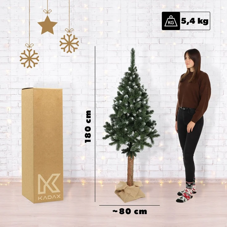 KADAX Künstlicher Weihnachtsbaum auf Stamm, Diamant, 180 cm, Kiefer – Bild 2
