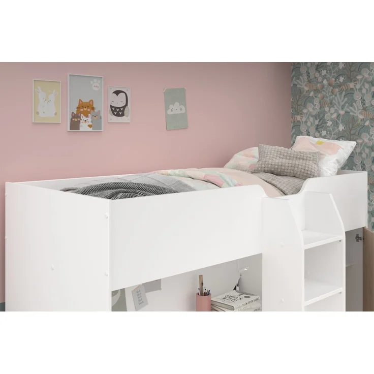 Parisot Hochbett Tom in weiß und Eiche 203 cm – Bild 1